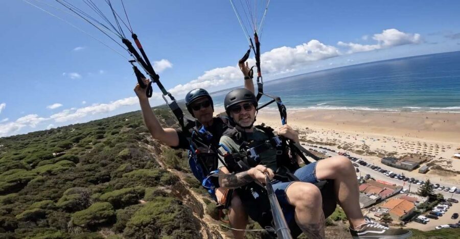 From Lisbon: Paragliding Tandem Flight - The run, the setup, and the 20 minutes in the sky