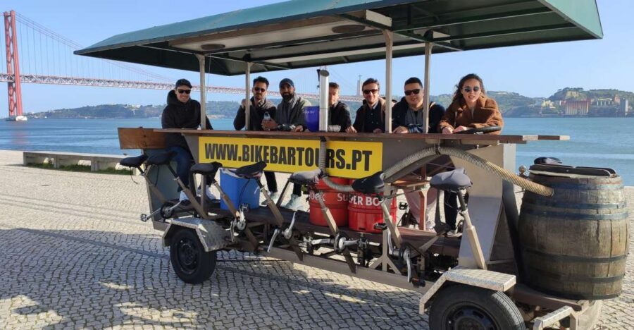 Lisbon: Beer Bike Tour with Sangria and Beer - Getting on the beer bike cart: pedaling, photos, and breaks