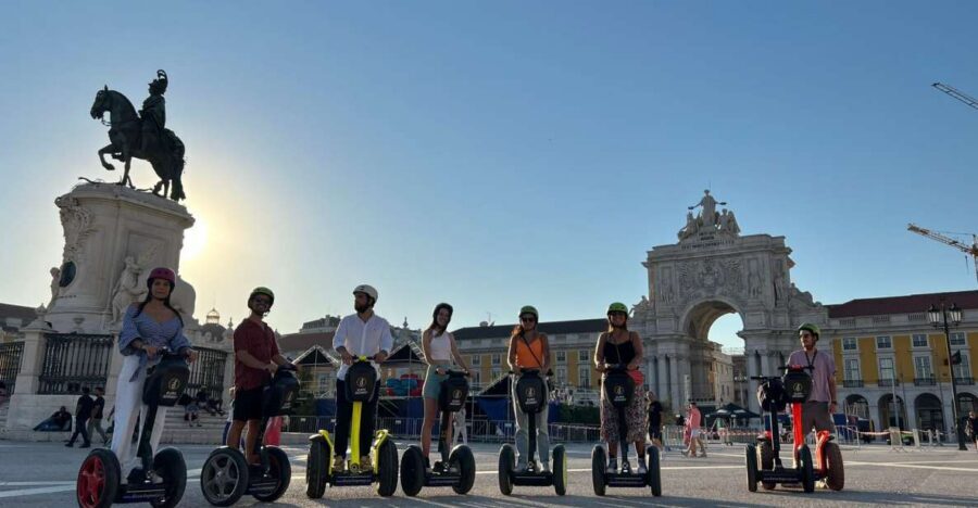 Lisbon: City Highlights Segway Tour - Downtown Lisbon: calçada patterns, commerce, and yellow tram nostalgia