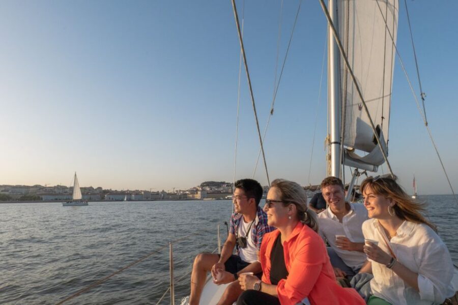 Lisbon: Daytime/Sunset/Night City Sailboat Tour with Drink - The welcome drink: small detail, good payoff