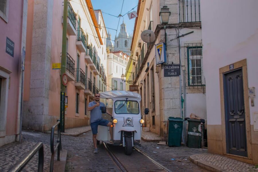 Lisbon: Early Morning TukTuk Tour - hotel/cruise ship pickup - Chiado, Bica, and Bairro Alto: Hills, Shops, and Hilltop Views