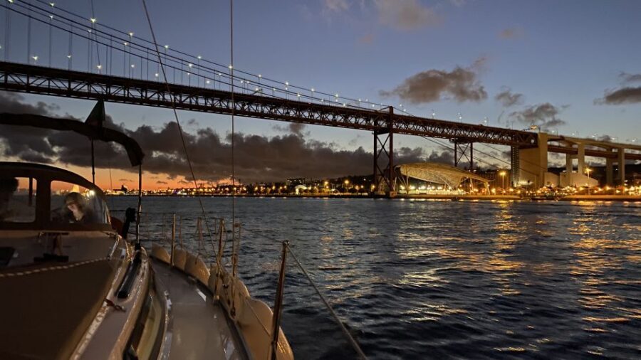 Lisbon: Luxury Sailboat Cruise at Night - Bairro Alto, Castle Quarter, and Alfama: looking up at the hills