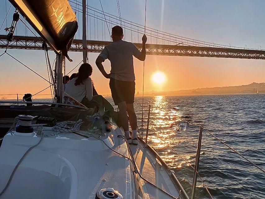 Lisbon: Sunset Cruise with Drinks and Snacks - Christ the King at golden hour and the return-leg sunset payoff