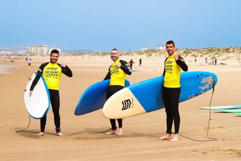 Lisbon: The Surf Instructor - surf lessons with transfer - What the lesson feels like: warmup, fast sand theory, then waves