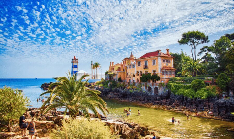 Magical Day Trip: Pena Palace, Sintra, CaboDa Roca & Cascais - Monserrate Palace: the color-and-geometry break between palaces